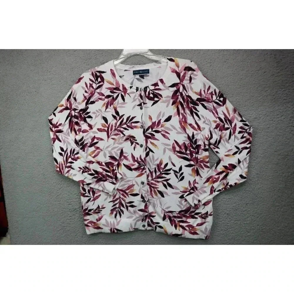 Karen Scott Button Up Fall Sweater-Size Large-Cardigan
